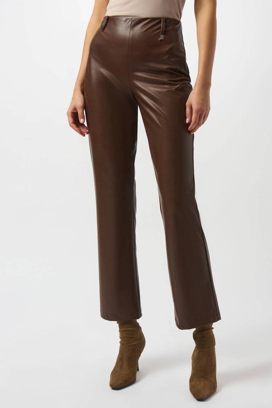 Joseph Ribkoff - Leatherette Wide Leg Pull On Pants
