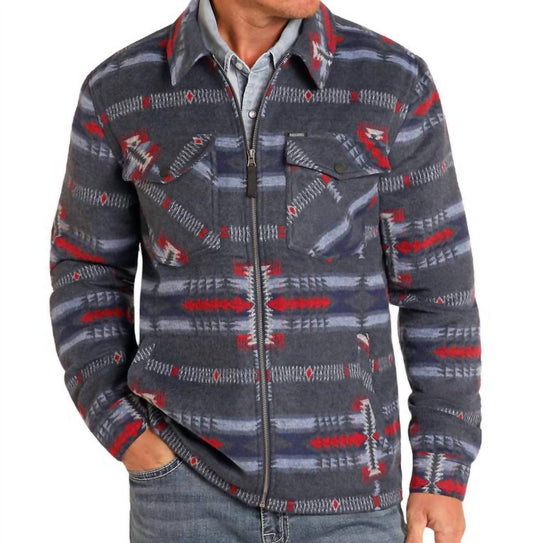 Rock & Roll Denim - Aztec Brushed Jacquard Zip Up Jacket
