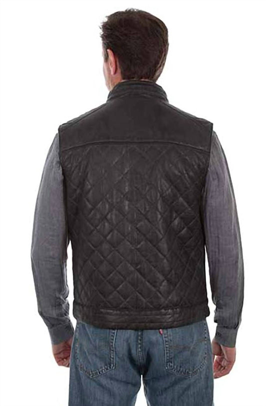 Scully - Men's Lambskin Leather Black Vest
