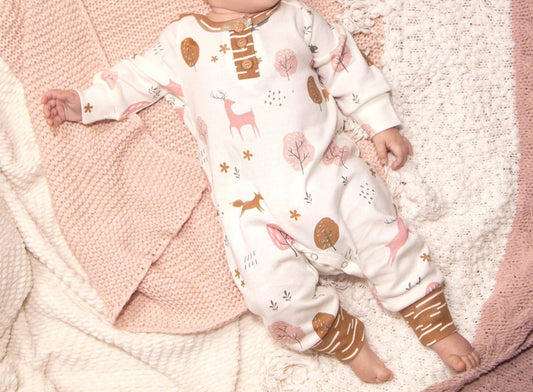 Tesa Babe - Baby Girls Whimsy Wilderness Henley Romper