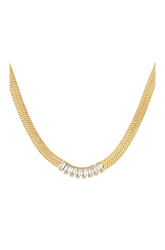 Ellie Vail - Heloisa Baguette Snake Chain Choker Necklace