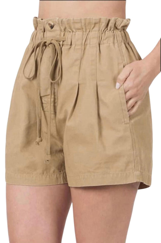 Zenana - Waist Paper Bag Short