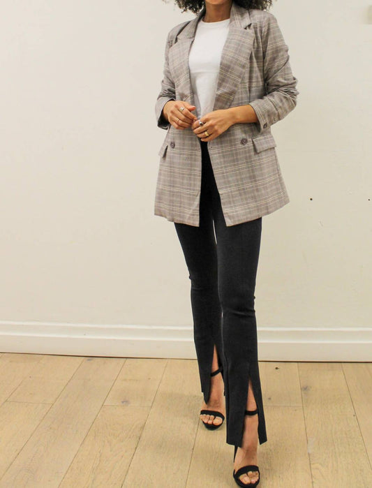 Olivaceous - Gray Plaid Blazer