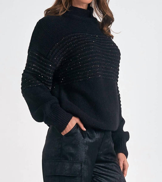 Elan - Mockneck Sequin Sweater