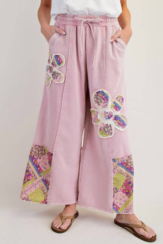Easel - Flower Patchwork Pants