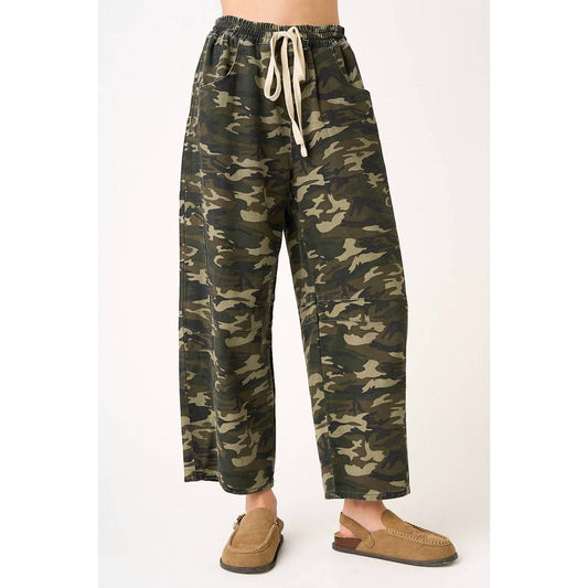 Mittoshop - Randi Camo Elastic Waist Barrel Leg Pants