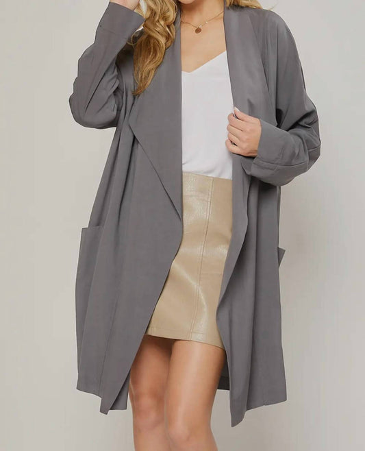 Bluivy - Oversized Drapefront Duster