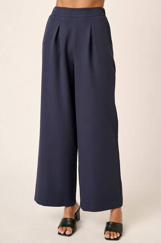 Mittoshop - Inverted Pleat Detail Wide Leg Office Pants