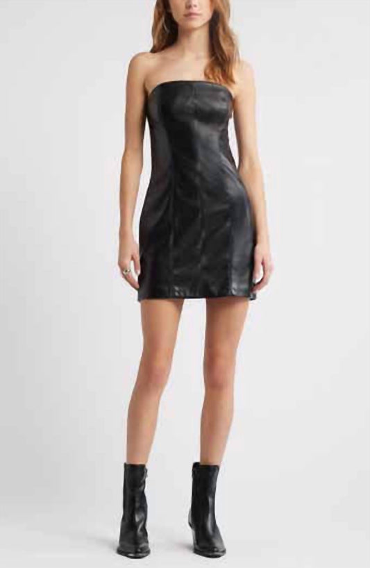 Susana Monaco - Leather Tube Corset Mini Dress
