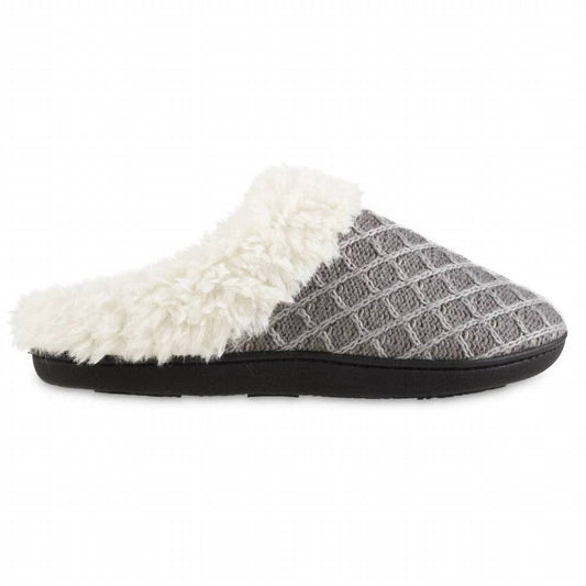 Isotoner - Women's Diamond Sweater Knit Hoodback Slipper