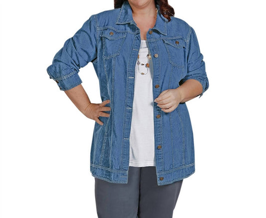 On The Plus Side - Premium Long Sleeve Rydel Denim Jacket - Plus Size