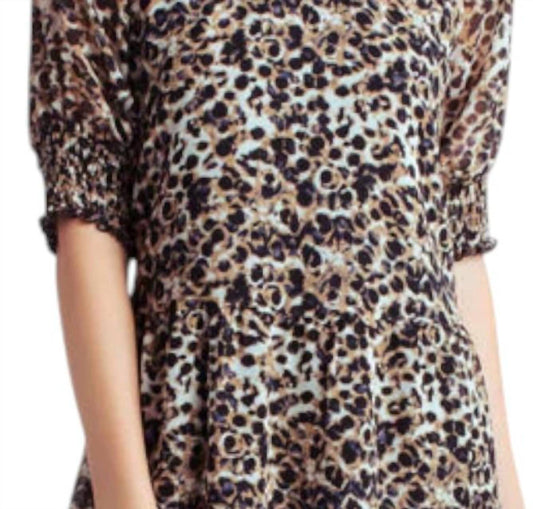 Kensie - Animal Print Mock Neck Dress