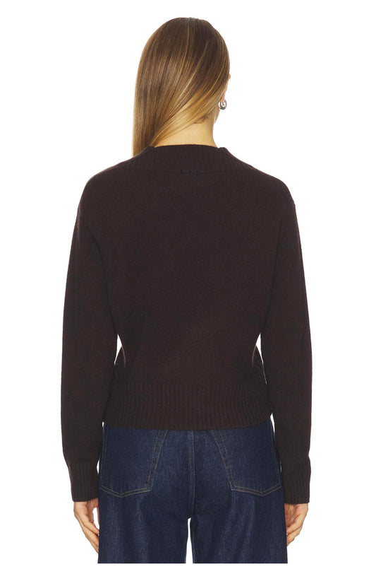 White + Warren - Cashmere Wide Rib Trim V-Neck Top