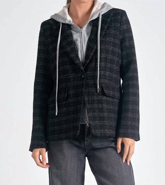 Elan - Plaid Blazer Hoodie