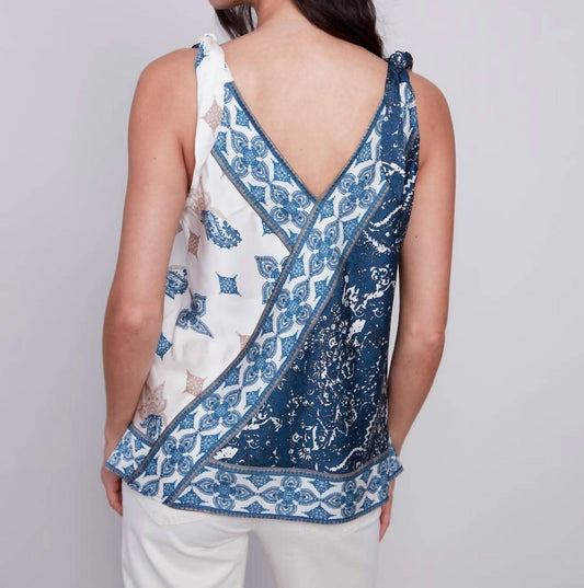 Charlie B - V-neck Knot On Shoulder Top