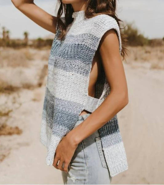 Elan - Blue Stripe Sweater Tank