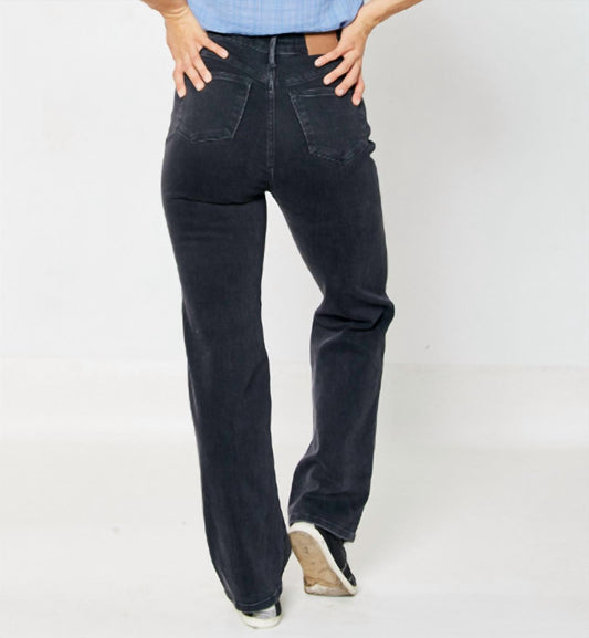Judy Blue - High Waisted Rigid Magic Destroyed Straight Leg Jeans