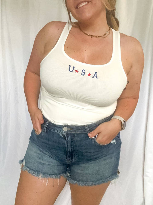 Le Lis - Usa Embroidered Bodysuit