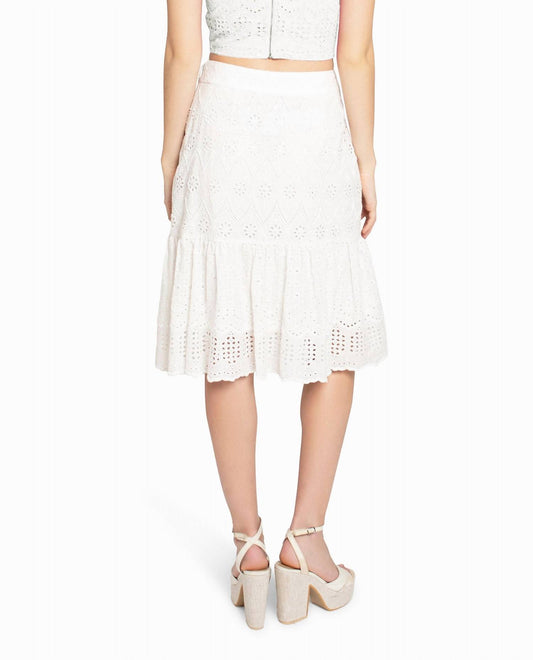 Nicole Miller - Embellished Eyelet Mini Skirt