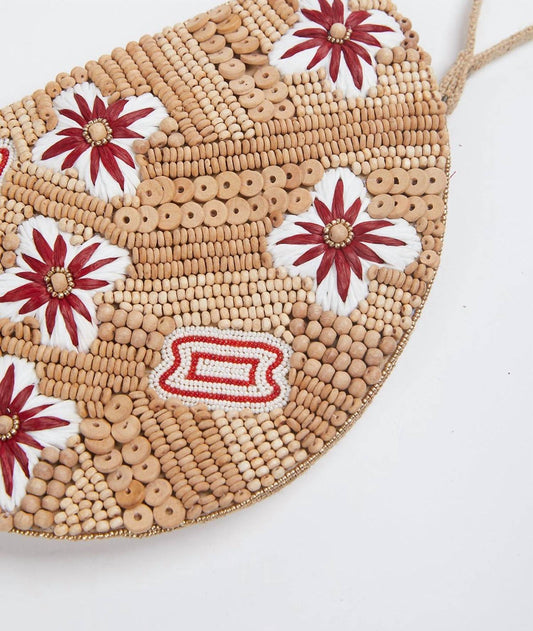 FLORA RAFFIA BEADED WRISTLET