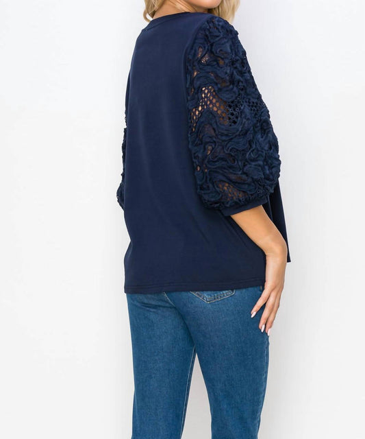 Joh - Pointe Knit Top With Lace