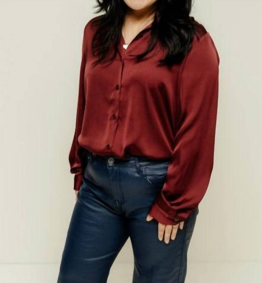 Skies Are Blue - Women's Beckett Satin Button Down Shirt