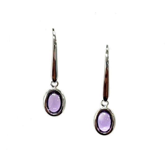 Aamiaa - Color Candy Collection Earrings With 6x4 Oval Amethyst
