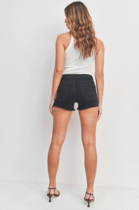 Just Black Denim - Mid Rise Distressed Short