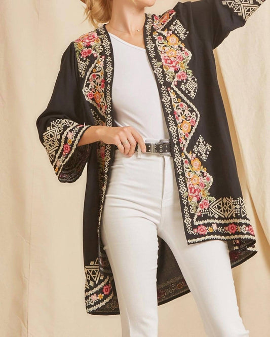 Andree By Unit - Embroidered Long Cardigan