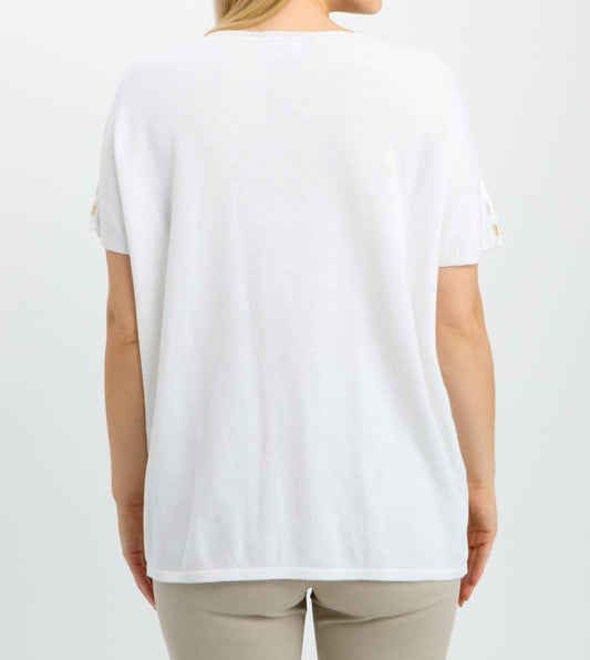 Frank Lyman - Short Sleeve Heart Print Knit Top