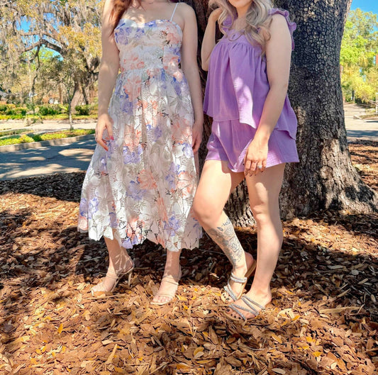 Meet Me In Santorini - High Rise Pull On Sunset Shorts