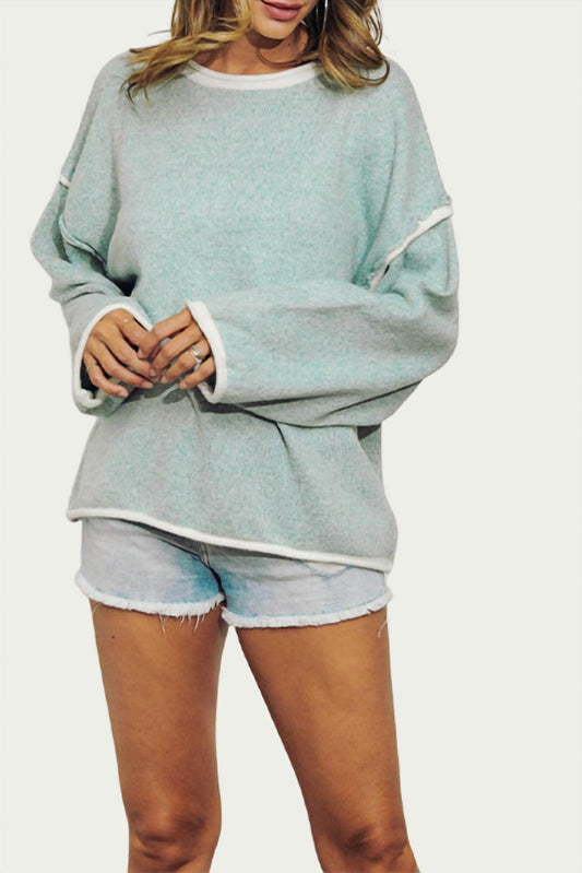 RIBBED-KNIT CREWNECK SWEATER