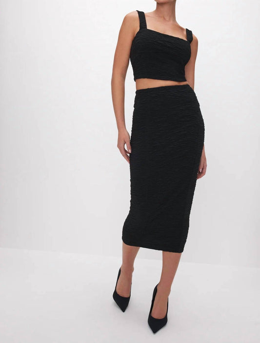 Good American - Ruched Midi Skirt