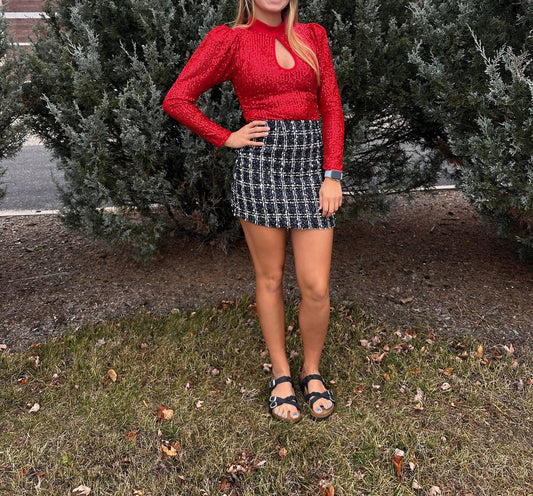 Valentine - Serena Puff Shoulder Sequin Bodysuit