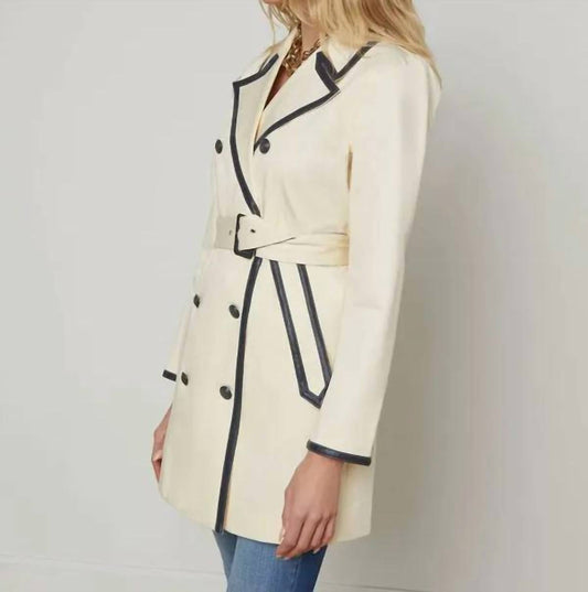 L'Agence - Toru Leather Trim Trench Coat