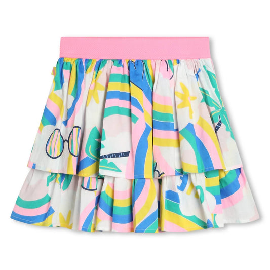 Billieblush - Girls Allover Rainbow Print Percale Skirt