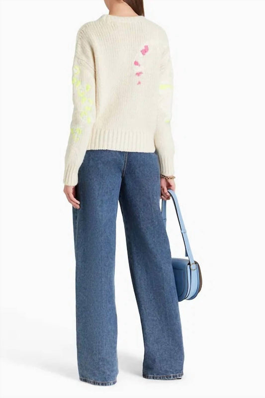 Valentino - Embroidered Wool Silk Cashmere Blend Sweater