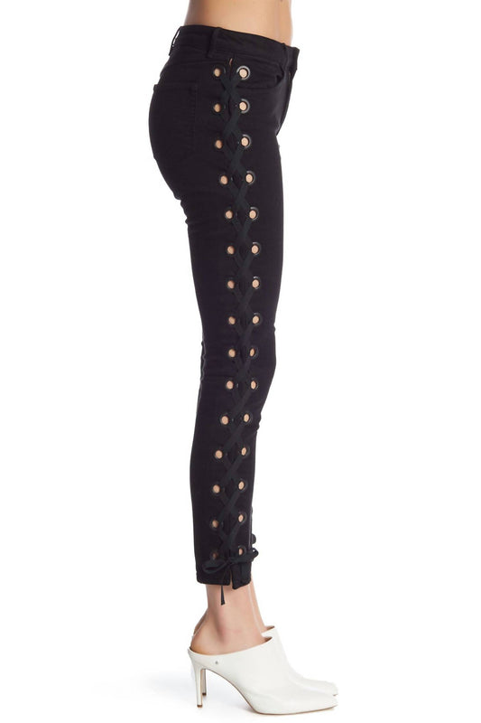 Women's Lacy W25 Midway Skinny Lace Up Jeans Cropped