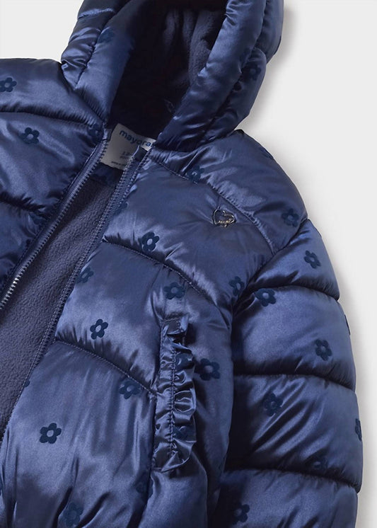 Mayoral - Baby Girls Hooded Print Puffer Coat