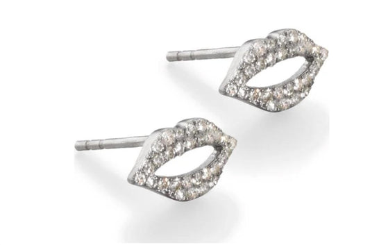 Tiny Kiss Pave Diamond Stud Earrings