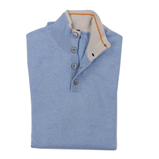 Fedeli - Men's Scirocco Tricolor Half Button Cashmere Sweater