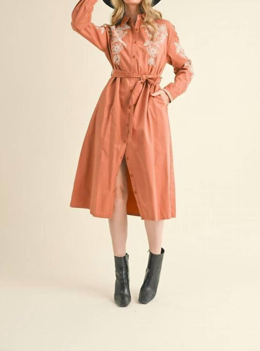 &Merci - Floral Embroidered Midi Dress