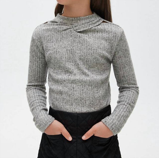 Mayoral - Girls' Cutout Long Sleeve Ribbed Shirt