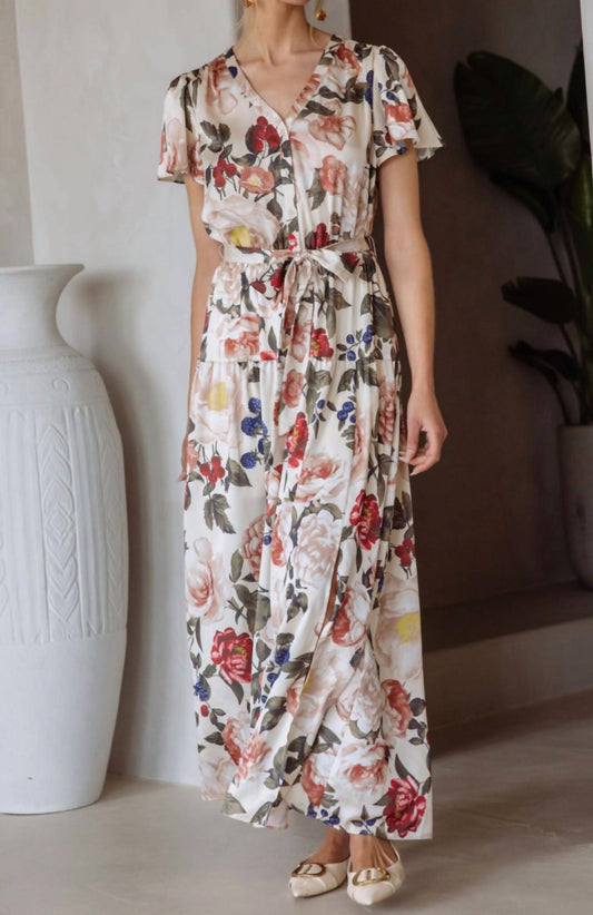 Skies Are Blue - Button Front Tiered Maxi Dress