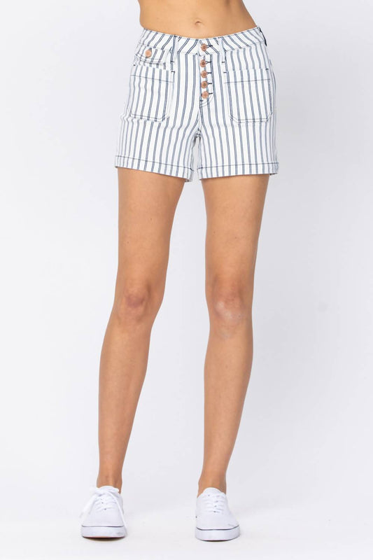 Judy Blue - High Waist Stripe Shorts