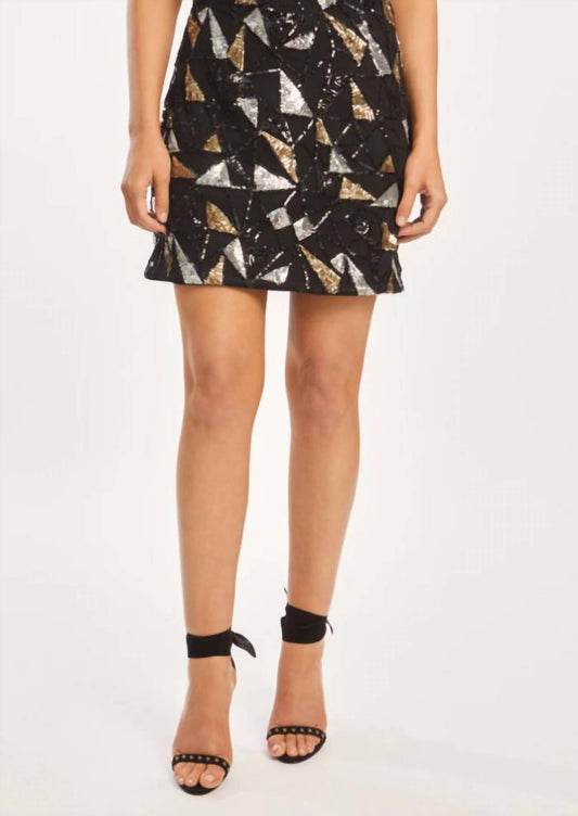 Caballero - Lanita Precious Metal Geo Sequin Skirt
