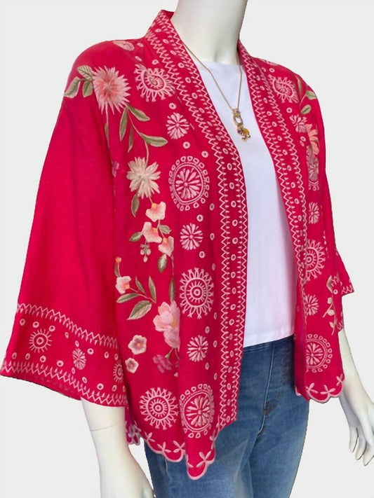 Johnny Was - LINEN CROPPED KIMONO DELLA