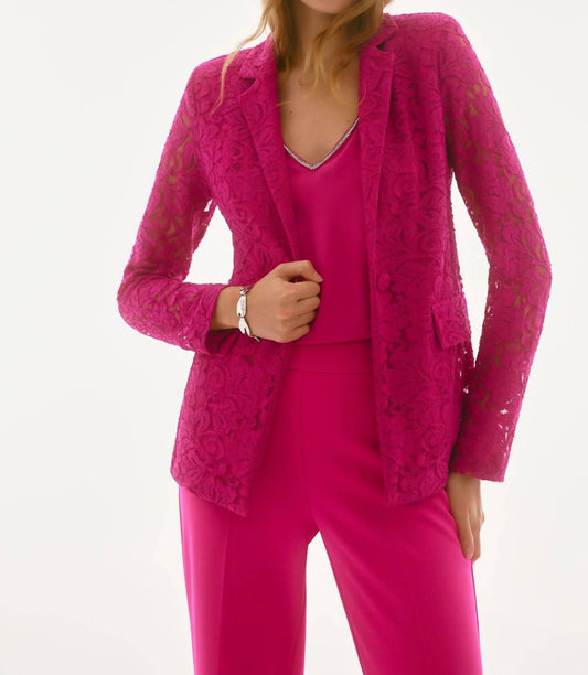 Joseph Ribkoff - Fitted Floral Lace Blazer Jacket