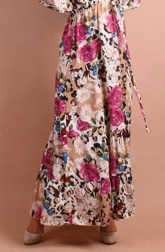 Gigi Moda - Leopard Rose Maxi Dress