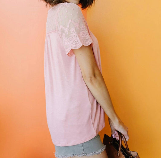 Mesh Lace Sleeved Top